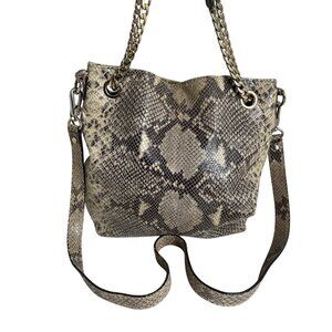 Michael Kors Womens Snake Skin Shoulder Bag With Chain Strap & Crossbody Option